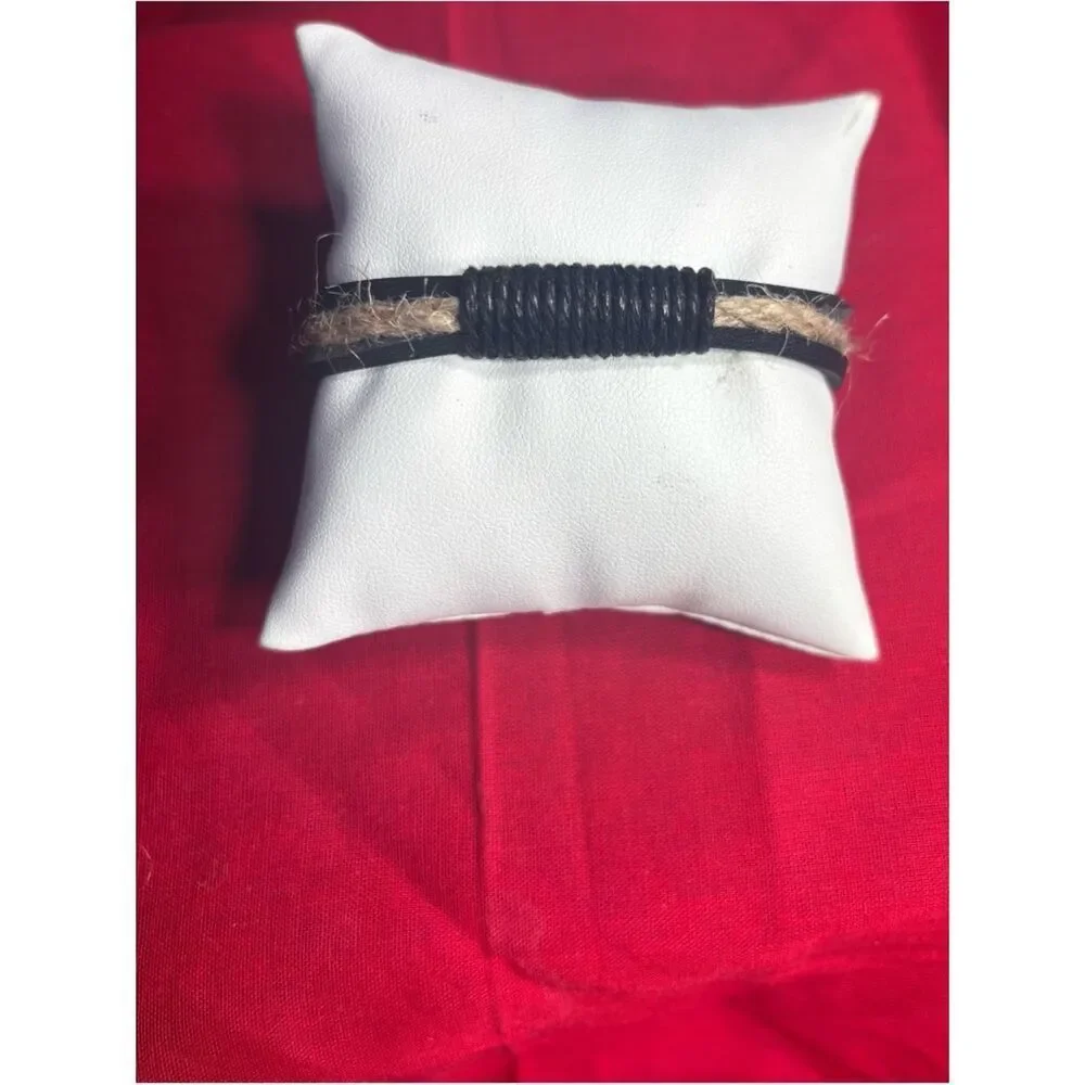 New Men's Leather Wrap Adjustable Bracelet